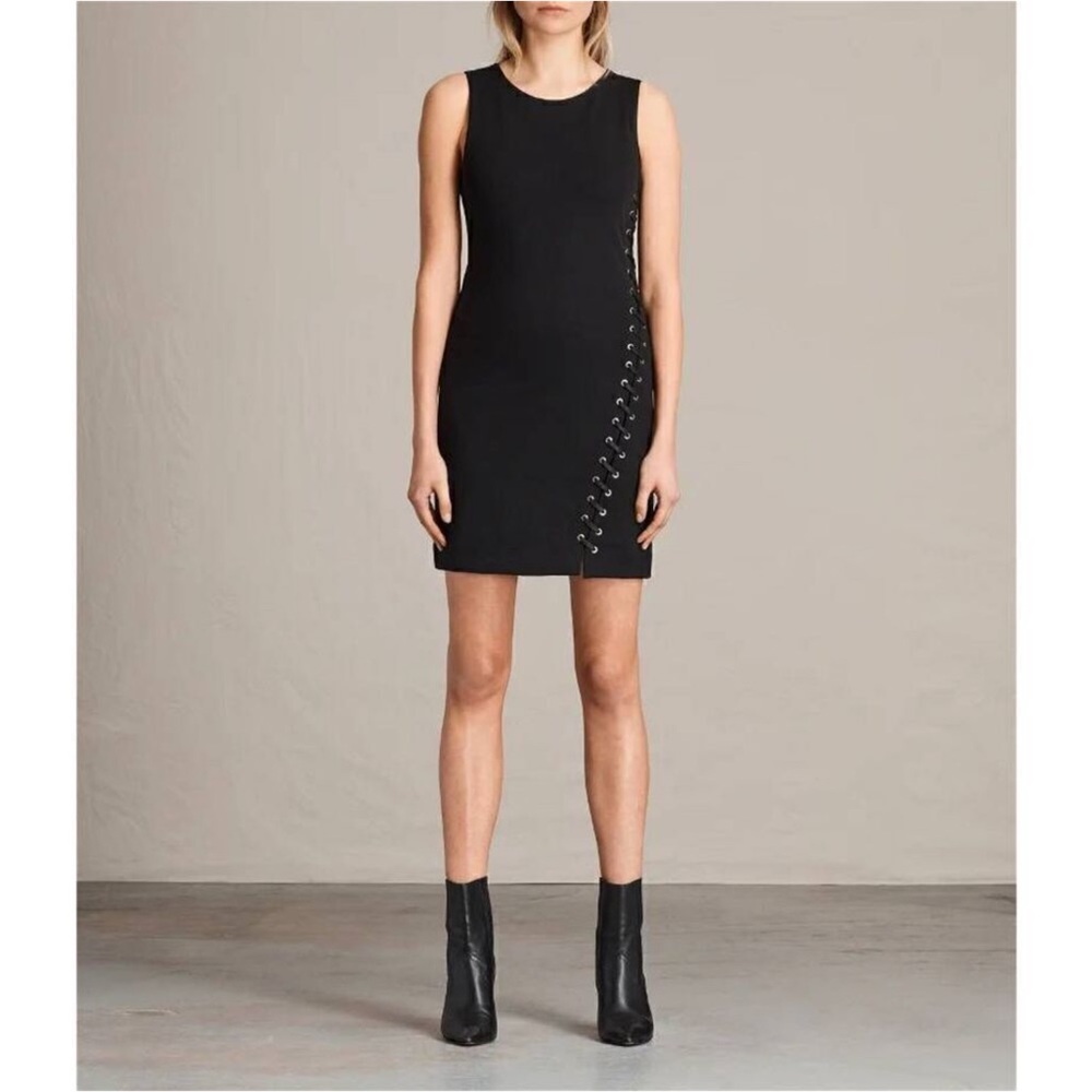 AllSaints Amara Lace-Detail Sleeveless Mini Dress